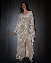 Vala wrap bisht velvet set- Desert Sand
